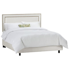 Nail Button Border Bed in Shantung Pearl by Skyline Furniture | 29XBED (Shantung Pearl)