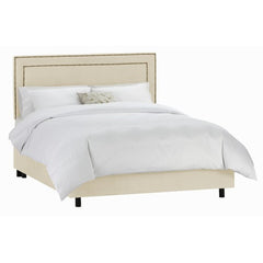 Nail Button Border Bed in Velvet Buckwheat by Skyline Furniture | 29XBED (Velvet Buckwheat)