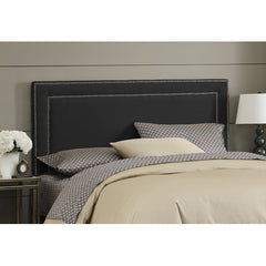 Nail Button Border Headboard in Premier Black Upholstery by Skyline Furniture | 29XX (Premier Black)