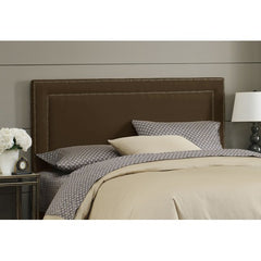Nail Button Border Headboard in Premier Chocolate Upholstery by Skyline Furniture | 29XX (Premier Chocolate)
