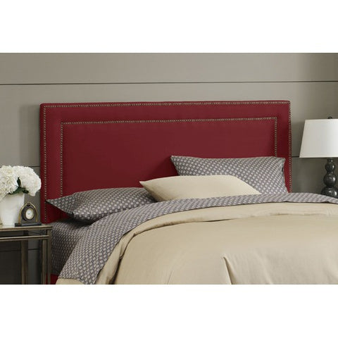 Nail Button Border Headboard in Premier Red Upholstery by Skyline Furniture | 29XX (Premier Red)