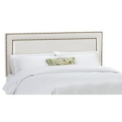 Nail Button Border Headboard in Shantung Pearl Upholstery by Skyline Furniture | 29XX (Shantung Pearl)