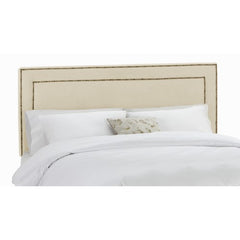 Nail Button Border Headboard in Velvet Buckwheat Upholstery by Skyline Furniture | 29XX (Velvet Pearl)