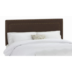 Nail Button Border Headboard in Velvet Chocolate Upholstery by Skyline Furniture | 29XX (Velvet Chocolate)