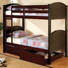 Hester Twin/Twin Bunk Bed in Cherry and Black Hokku Designs