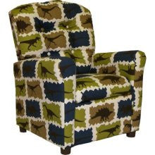 Brazil Furniture 4 Button Back Child Recliner - Stellar Blue Rex