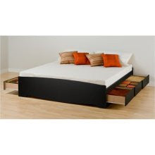 Prepac BBK-8400 King Platform Storage Bed (6-drawers) - Black