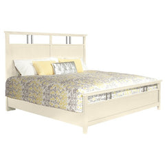 Metal Accent Panel Bed in Moonbeam White by Howard Miller | 951114MW / 951115MW