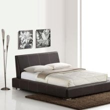 New Spec Bed 80 Modern Dark Brown Platform Queen Bed