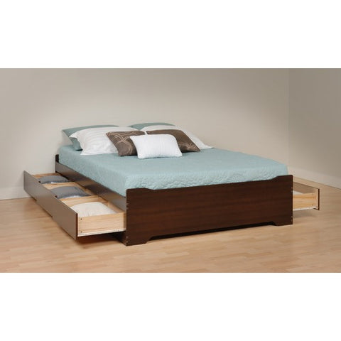 Coal Harbor Double Six Drawer Platform Storage Bed in Espresso by Prepac | EBD-5600-3KV