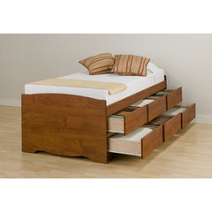 Twin Platform Storage Bed with Six Drawers by Prepac | EBK-8400 / EBT-4106