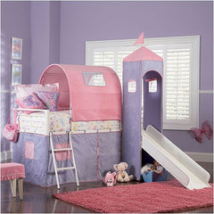 Princess Twin Size Castle Loft Bed with Slide by Powell | 374-069