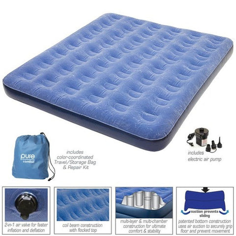 Queen Low Profile Flock Top Air Bed by Pure Comfort | 6008QLB