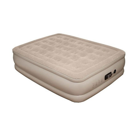 Queen Raised Suede Top Air Bed with Built in Pump by Pure Comfort | 6004QRB