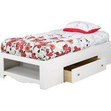 Nexera 313903 Dixie Twin Size Platform Storage Bed - White