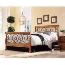 Fashion Bed Group Dunhill Bed with Frame in Autumn Brown/Honey Oak Finish - Queen