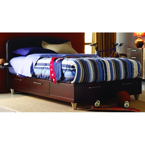 Aura Leather Headboard with Drawers in Merlot by Opus Designs | 756-10-950 / 756-10-960 / 756-10-970