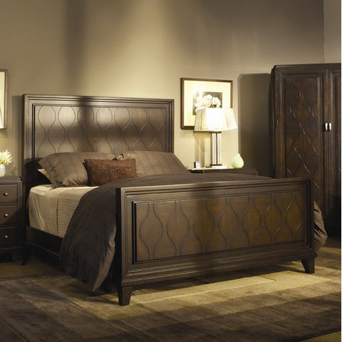 Monaco Panel Bed in Dark Walnut by Zocalo | 140X