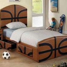 Hokku Designs Sports Fun Basketball Vinyl Leather Bed