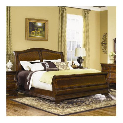 Rochelle Sleigh Bed in Distressed Antiqued Crimson by Legacy Classic Furniture | 9250-4315 / 9250-4316 / 9250-4317
