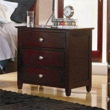 Cresent Murray Hill 3 Drawer Nightstand - Rich Merlot Stain Finish (9933)