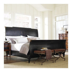 American Kaleidoscope Sleigh Bed in Black by Schnadig | 8503-301 / 8503-351