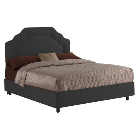 Shirred Border Bed in Black by Skyline Furniture | 990XBED (Black)