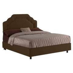 Shirred Border Bed in Chocolate by Skyline Furniture | 990XBED (Chocolate)