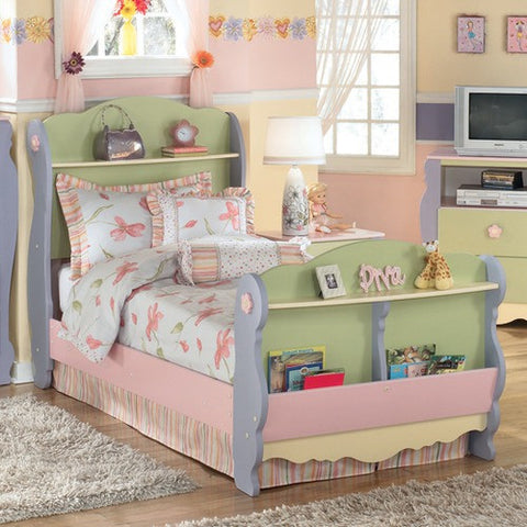 Harper Twin Sleigh Bed in Multicolored Pastel by Signature Design by Ashley | B140X