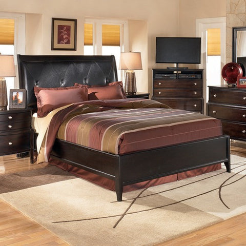 Taylor Upholstered Panel Bed in Dark Brown by Signature Design by Ashley | B461