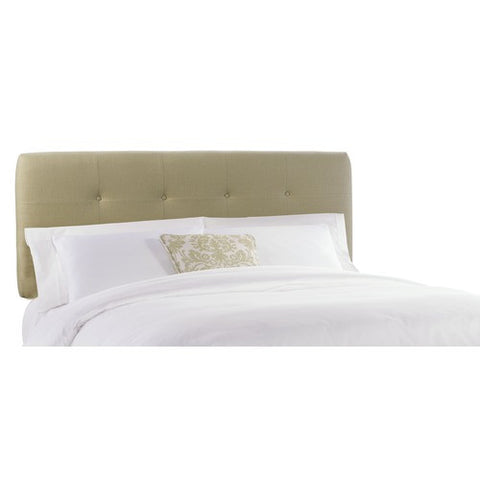 62" Double Button Tufted Headboard in Sand Linen by Skyline Furniture | 792QLNSAND