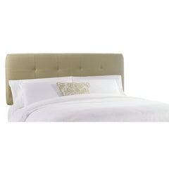 62" Double Button Tufted Headboard in Sand Linen by Skyline Furniture | 792QLNSAND