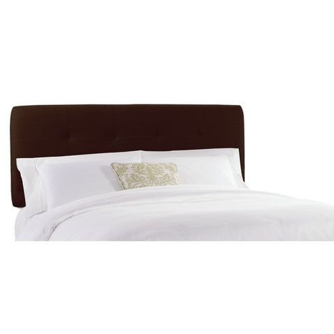 78" Double Button Tufted Headboard in Chocolate Linen by Skyline Furniture | 793KLNCHOC