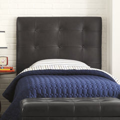 Leather Upholstered Headboard by Skyline Furniture | 890TLTHRBLK / 891FLTHRBLK