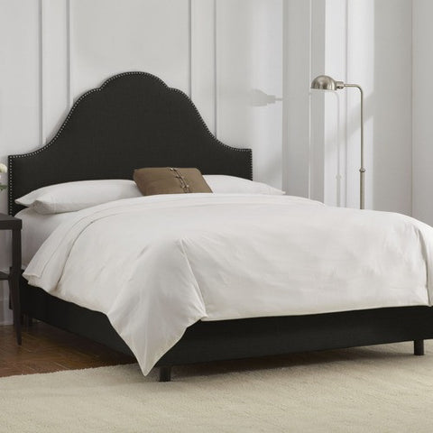 Linen Arch Nail Button Bed by Skyline Furniture | 85-bed