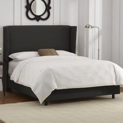 Linen Nail Button Wingback Bed by Skyline Furniture | 45-bed