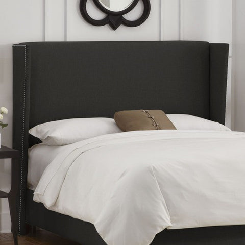 Linen Nail Button Wingback Headboard by Skyline Furniture | 45