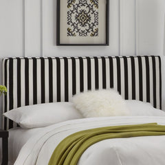 Striped Upholstered Headboard by Skyline Furniture | 48CNPBLKWHT