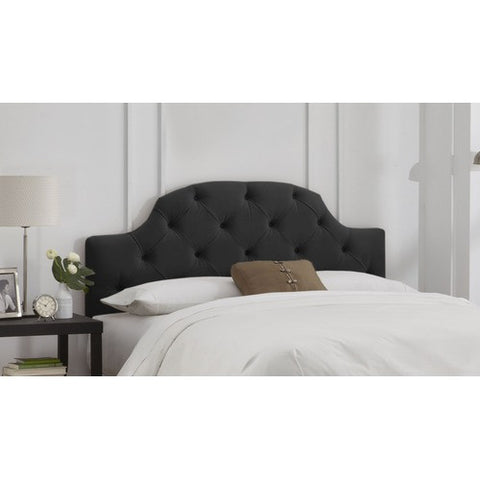 Velvet Curved Tufted Headboard by Skyline Furniture | 34