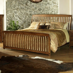 Craftsman Sleigh Bed in Warm Brown by Somerton | 417