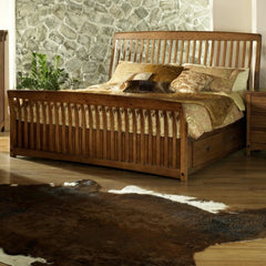 Craftsman Sleigh Storage Bed in Warm Brown by Somerton | 417 / 417-89D