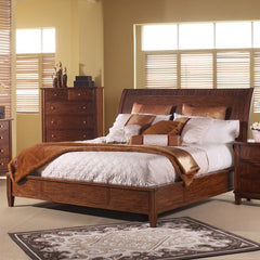 Runway Sleigh Bed in Chestnut by Somerton | 140 / FKS9EA / FQS9EA