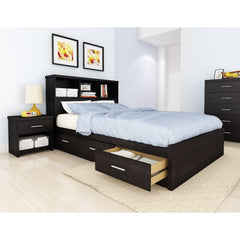 Willow Storage Bed & Bookcase Headboard in Ravenwood Black by dCOR design | S-001-LWB / D-001 and H-001-LWB / H-2