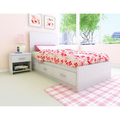 Willow Storage Bed & Headboard in Frost White by dCOR design | S-011-LWB / D-011-... and SB-1401 / DQ-14