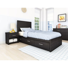 Willow Storage Bed & Headboard in Ravenwood Black by dCOR design | S-001-LWB / D-001 and SB-1400 / DQ-14