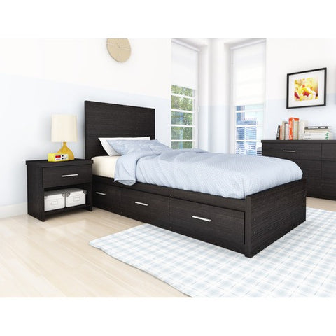 Willow Storage Bed in Ravenwood Black by dCOR design | S-001-LWB / D-001-LWB