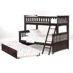Ginger Twin Over Full Bunk Bed in Dark Chocolate by Night & Day | Ginger Bunk Bed Series in Dark Chocolate