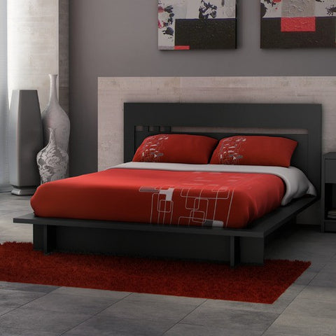 Milan Queen Platform Bed in Solid Black by Stellar Home | S200-2