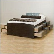 Prepac Ebd-5612 Double Platform 12 Drawer Storage Bed - Espresso