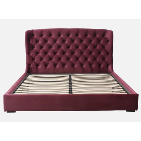 Trenton Tufted Bed in Burgundy by Abbyson Living | AD-B-009B-BRG-KG / AD-B-009B-BRG-QN